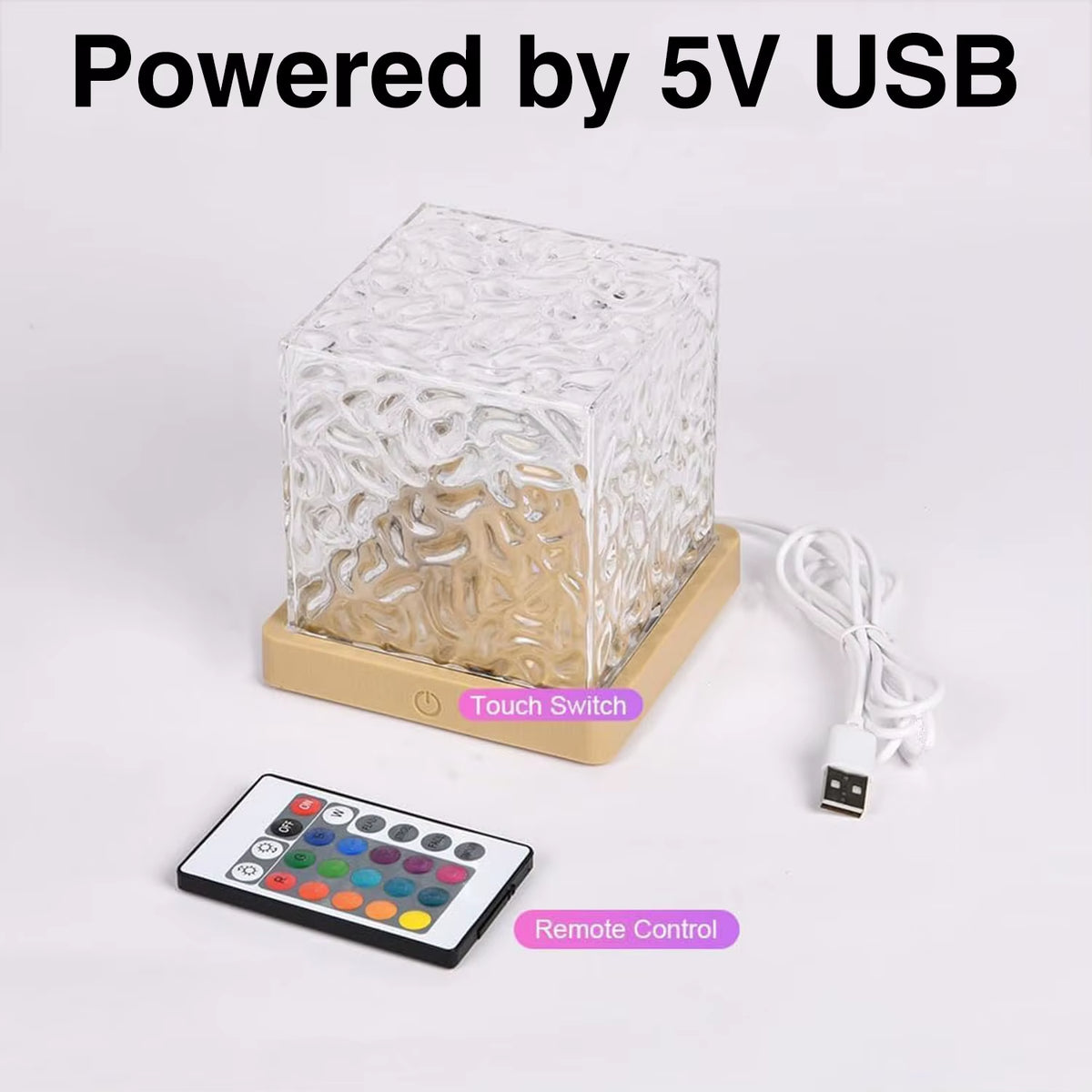 Ocean Lamp Water Light Projector - Water Ripple Projector Light Cube Aurora Northern Lights Wave Ripple Night Light for Bedroom
