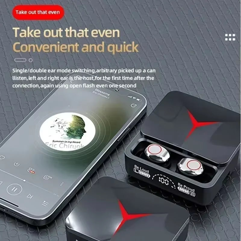 M90 Wireless Headphones TWS Bluetooth Earphones Touch Control Sport Earbuds Hifi Stereo Gaming Headset with Mic for Smartphone